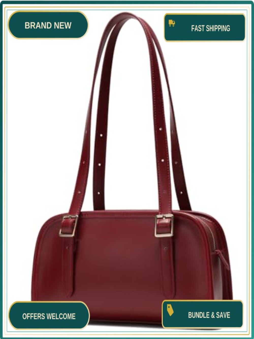 PU Leather Shoulder Bag Adjustable Strap Top-Handle Hobo Tote
